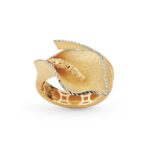 Anello contrariè Calla satinato bicolore in oro 18kt - AE3684-LI