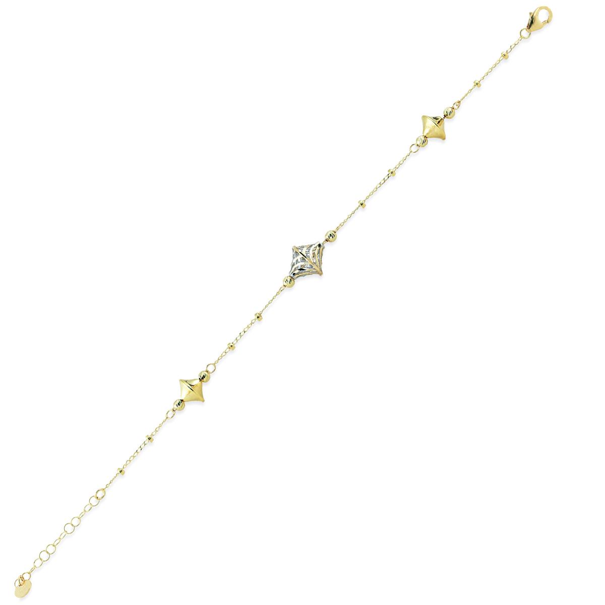 Bracciale catena con elementi, in oro bicolore 18kt - BED549-LN