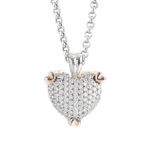 Collana in oro 18 kt cuore con pavé di diamanti - CD503