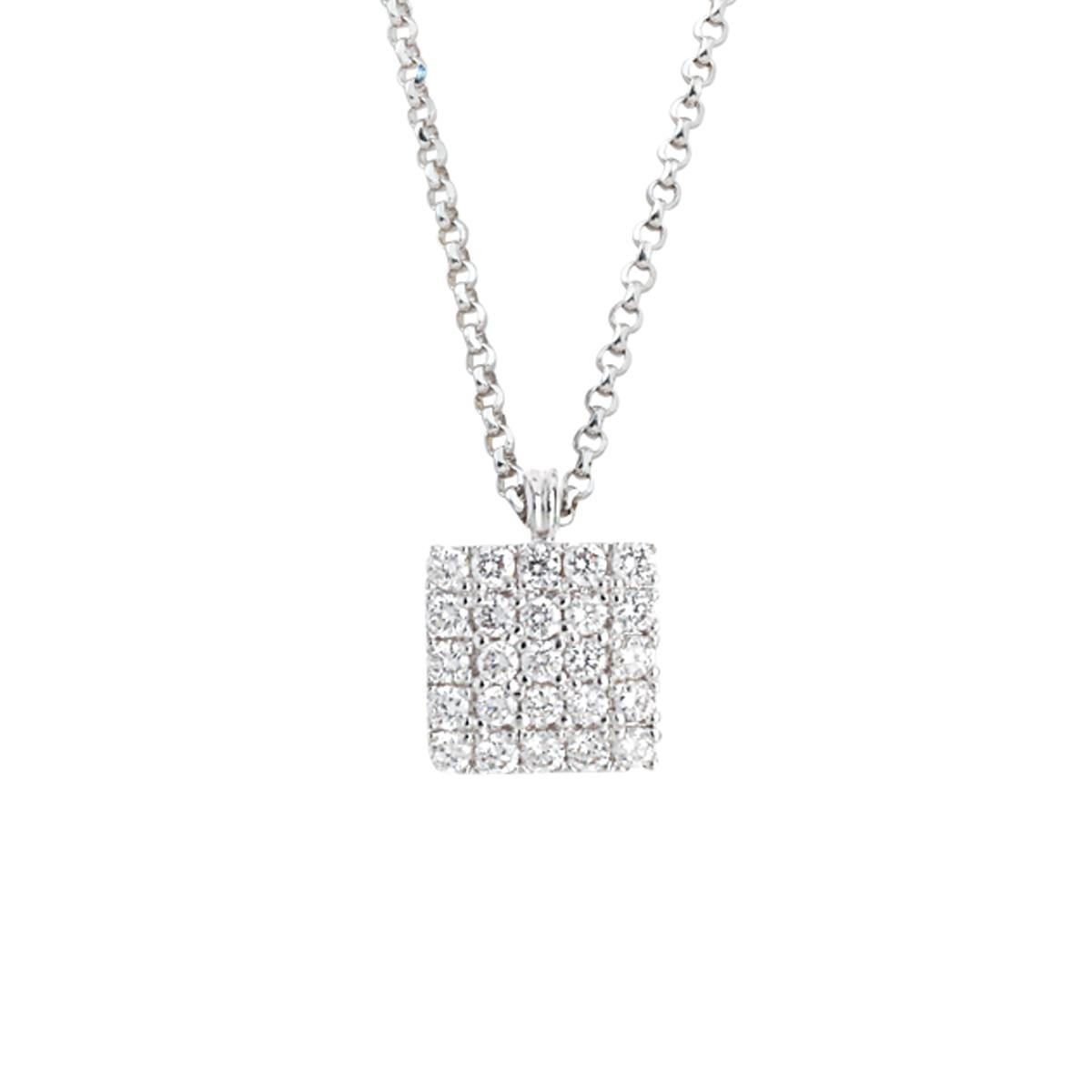 Collana in oro bianco 18kt con pavé di diamanti - CD559-LB