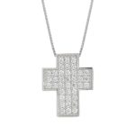 Collana Croce in oro 18kt  con pavé di diamanti - CD575/DB