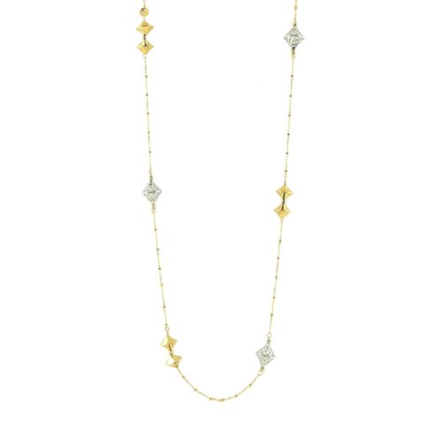 Collana lunga Chanel a catena con elementi in oro bicolore 18 kt - CED1794-LN