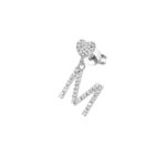Mono orecchino in oro bianco 18kt, con iniziale/numero personalizzabile in diamanti  - OD289