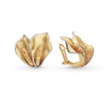 Orecchini clips Calla satinato bicolore in oro 18kt - OE4090-LI