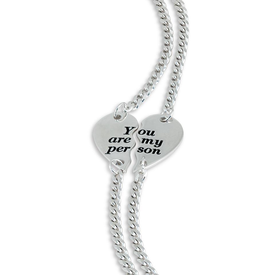 Due Bracciali in argento con cuore rodiato 925- Regalo perfetto per San Valentino - ZBR633-MB