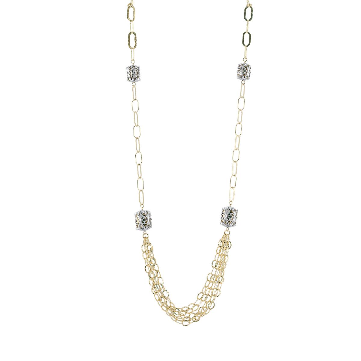 Collana Chanel in argento 925 rodiata e dorata  - ZCL1040-LN