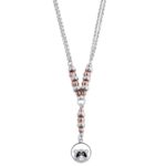 Collana in argento 925 rodiata , dorata rosa, smalto e Swarovski™ - ZCL617-MH