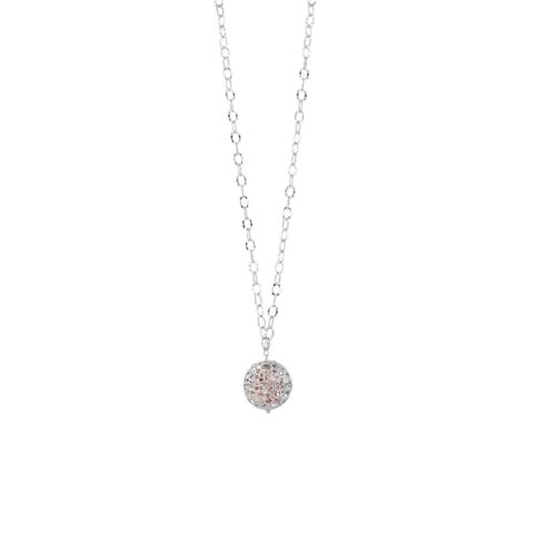 Collana Chanel in argento 925 rodiata e dorata rosa - ZCL956-LH