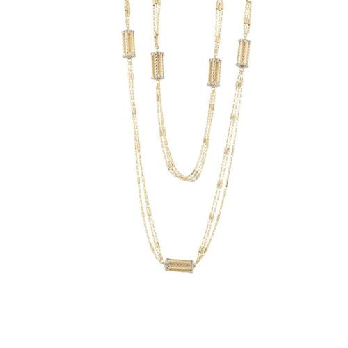 Collana Chanel in argento 925 dorata e rodiata - ZCL985-LN