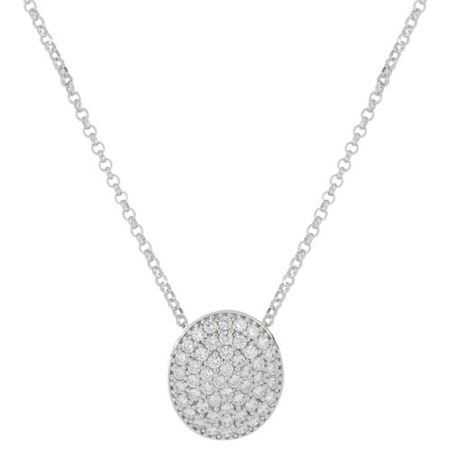 Collana con pendente a cuore in argento 925 rodiata con zirconi bianchi - ZCL1415-LB