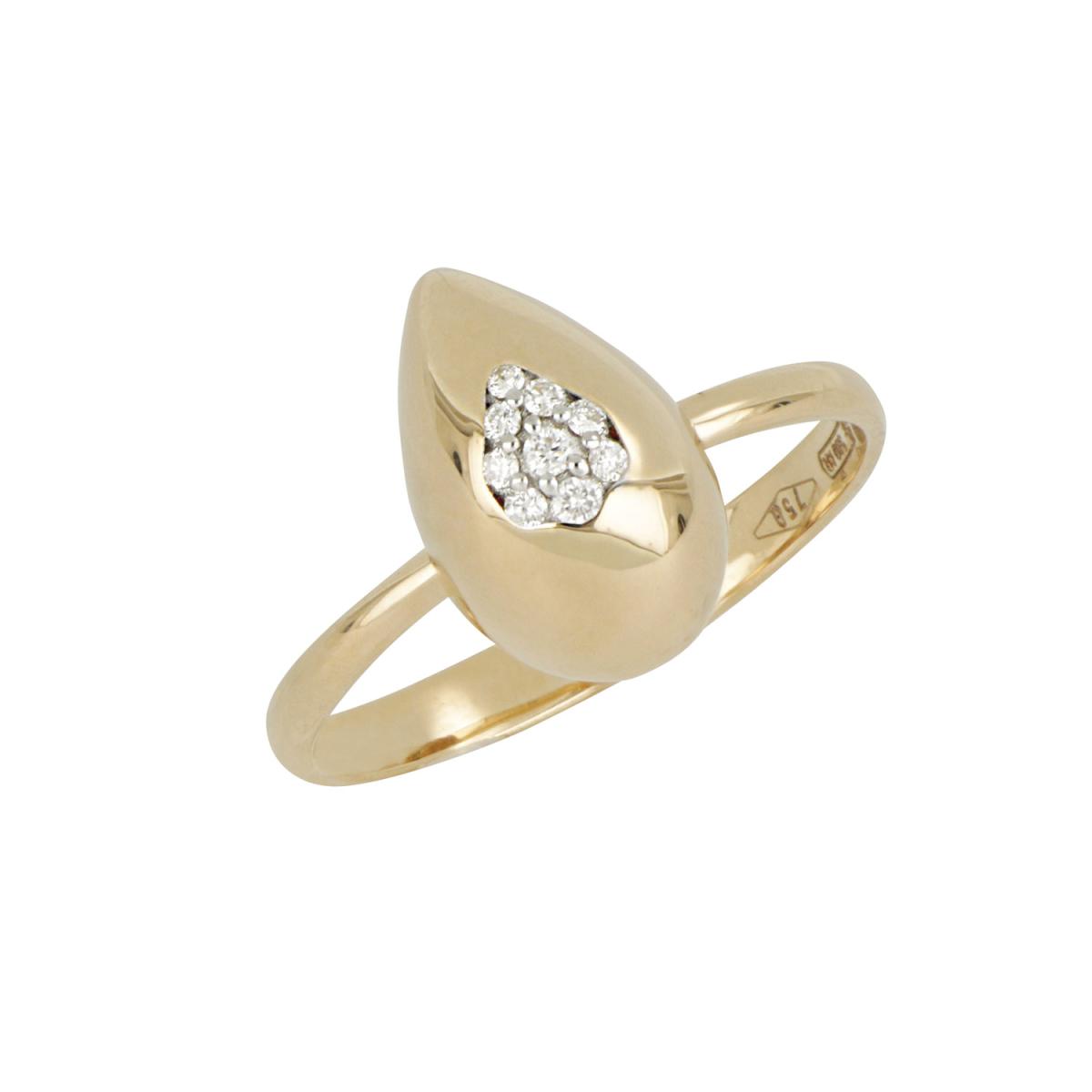 Anello goccia in oro e diamanti - AD959