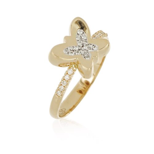 Anello farfalla in oro e diamanti - AD976