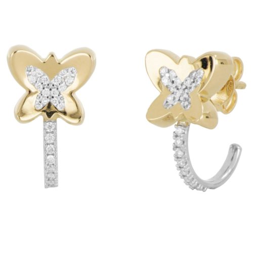 Orecchini farfalla in oro e diamanti - OD854
