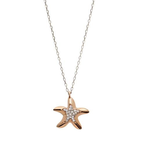 Collana Stella Marina in oro 18kt con pavé di diamanti - CD394